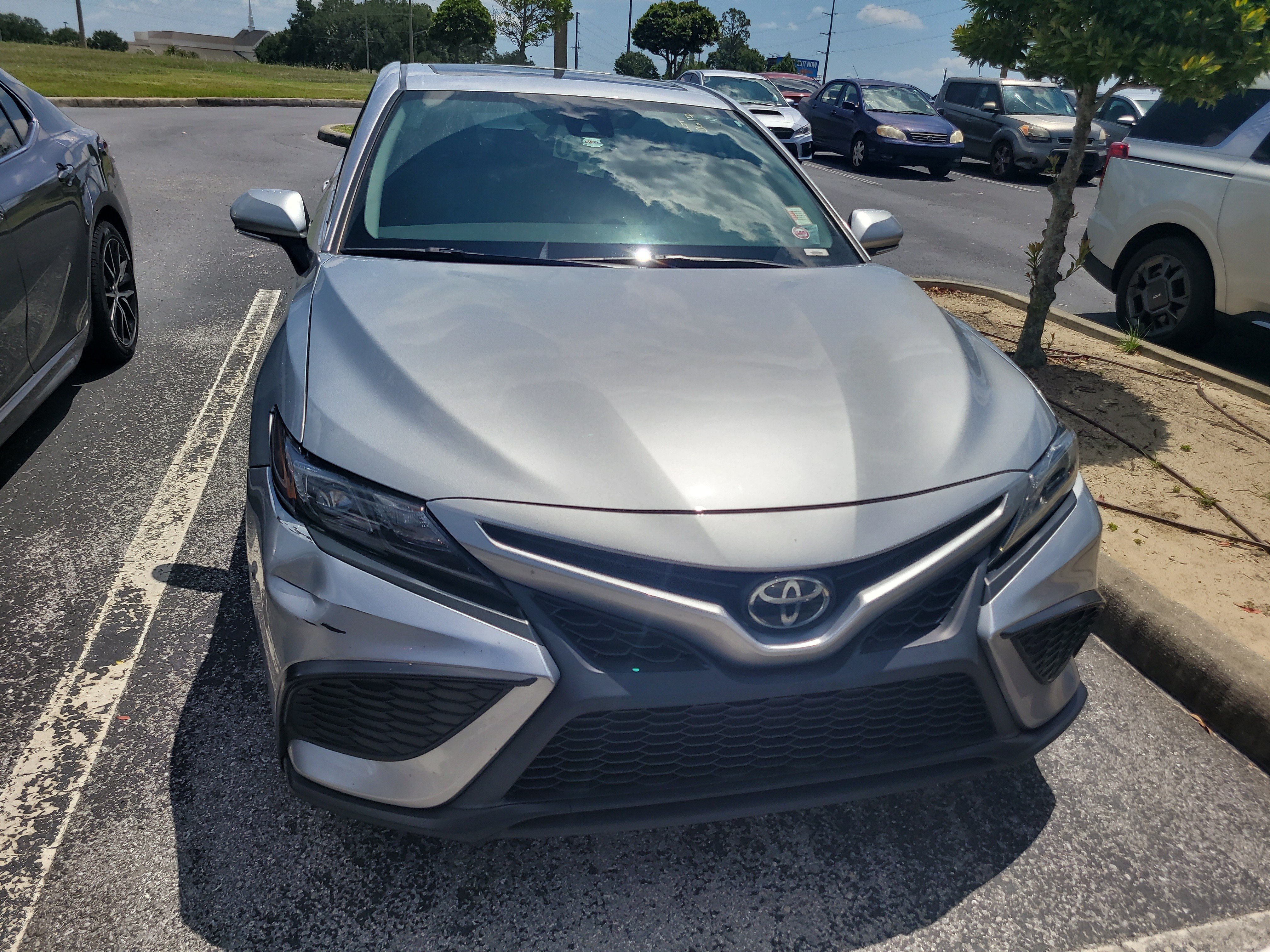 Used 2024 Celestial Silver Metallic Toyota SE image 2