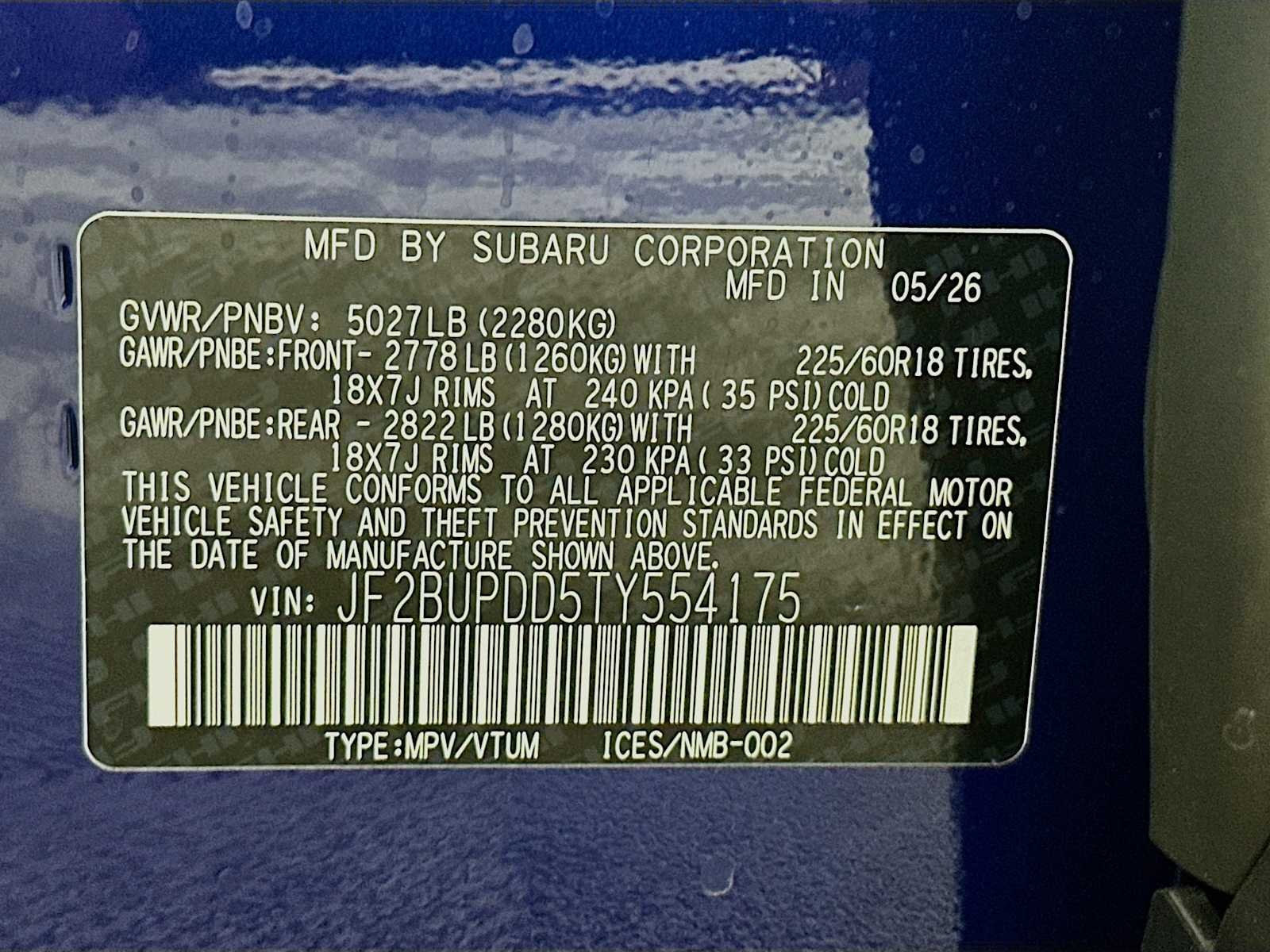 New 2026 SAPPHIRE BLUE PEARL Subaru Limited image 31
