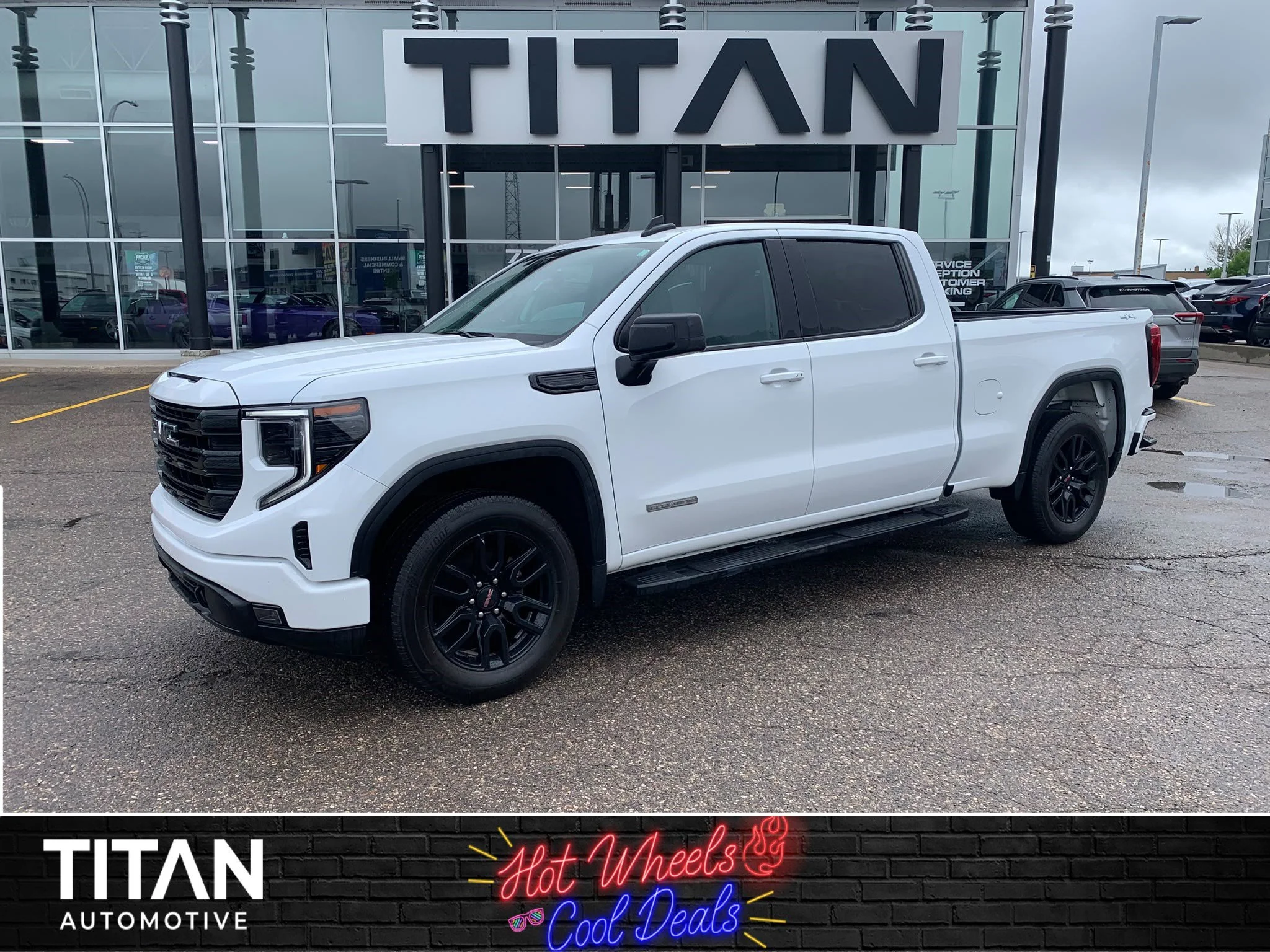 Certified Used 2024 Summit White GMC Elevation 4WD*6 Pass | Adaptive Cruise | Remote Start | Htd Seats | Park Assist | 6ft Box | Tow Pkg image 1