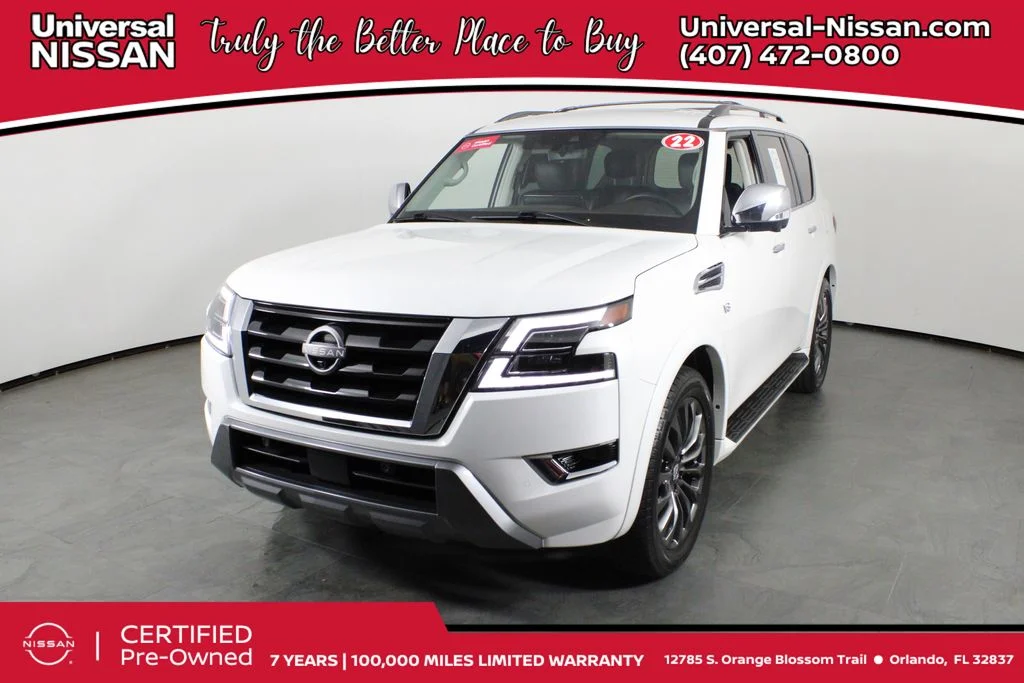 Certified Used 2022 White Nissan Platinum image 1