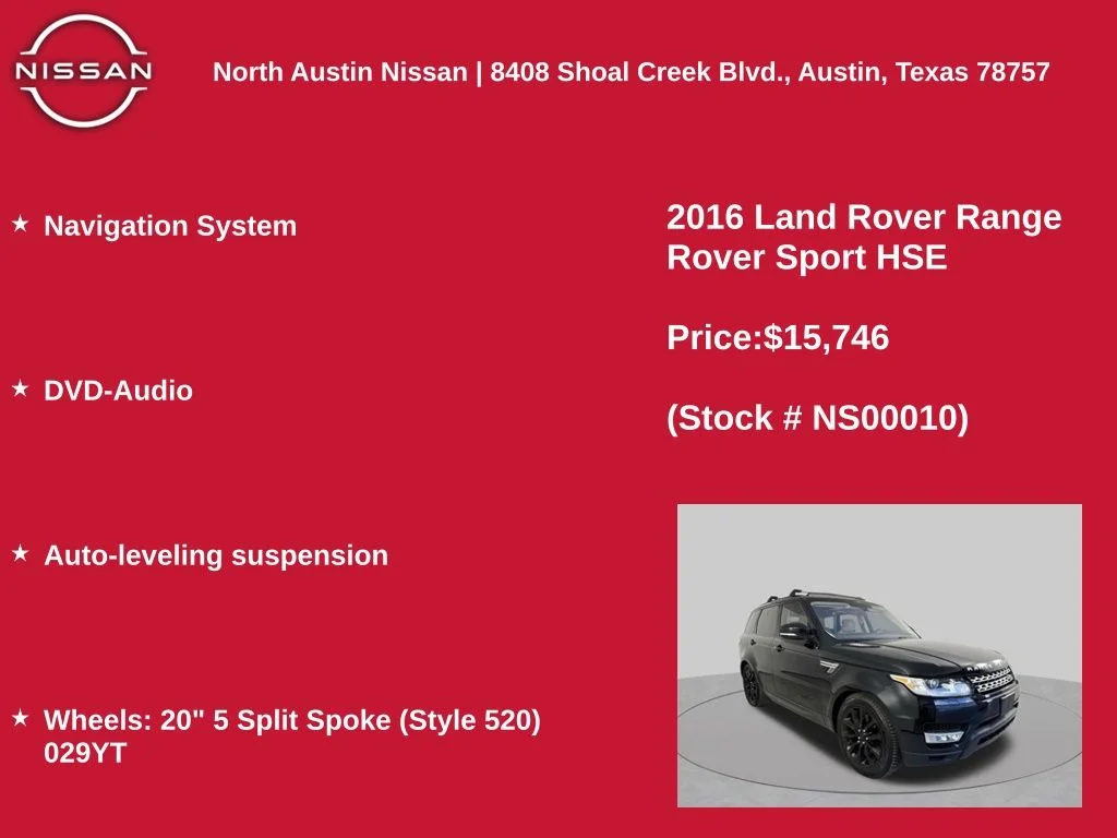 Used 2016 Black Land Rover 3.0L V6 Supercharged HSE image 11