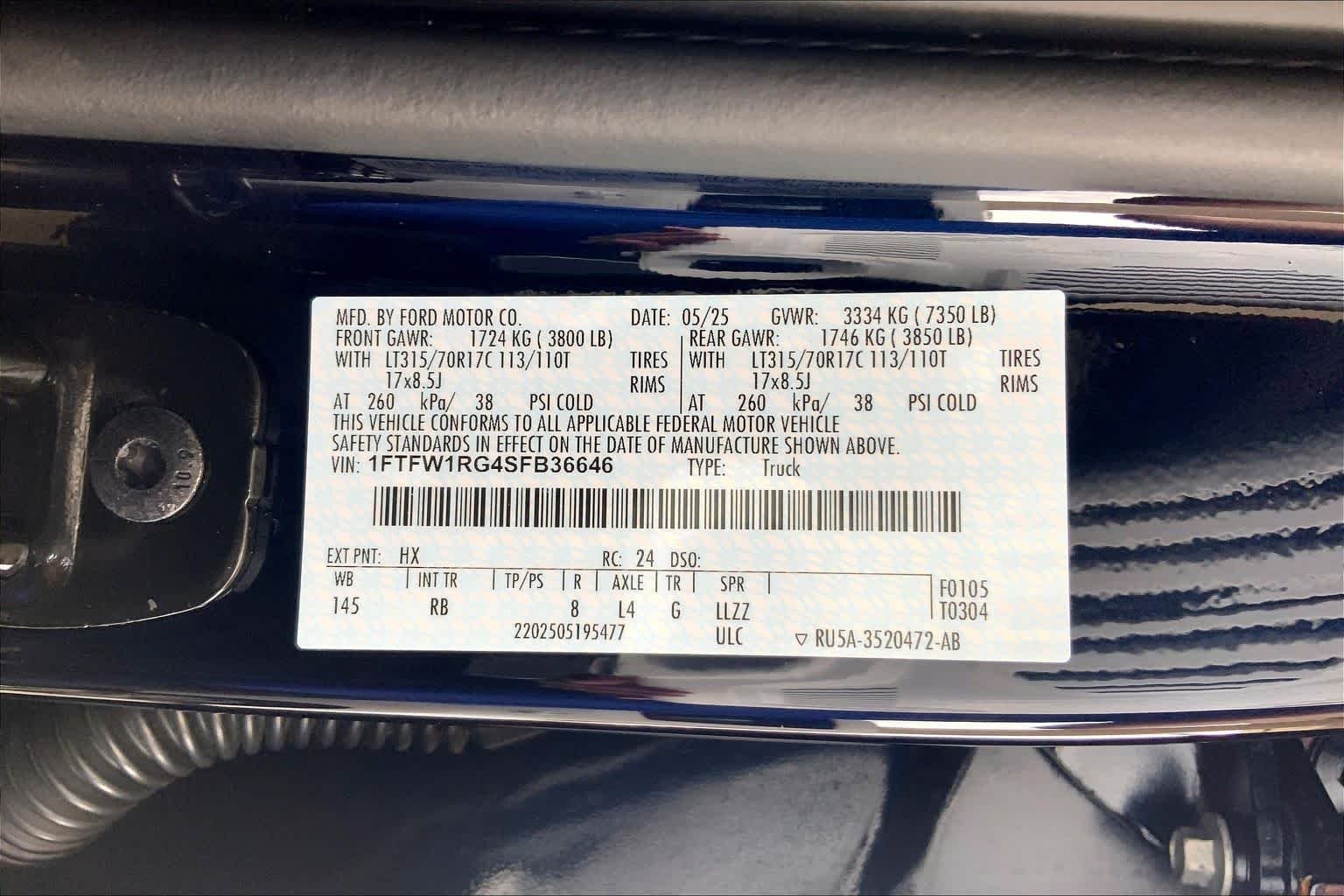Used 2025 Antimatter Blue Metallic Ford Raptor image 55