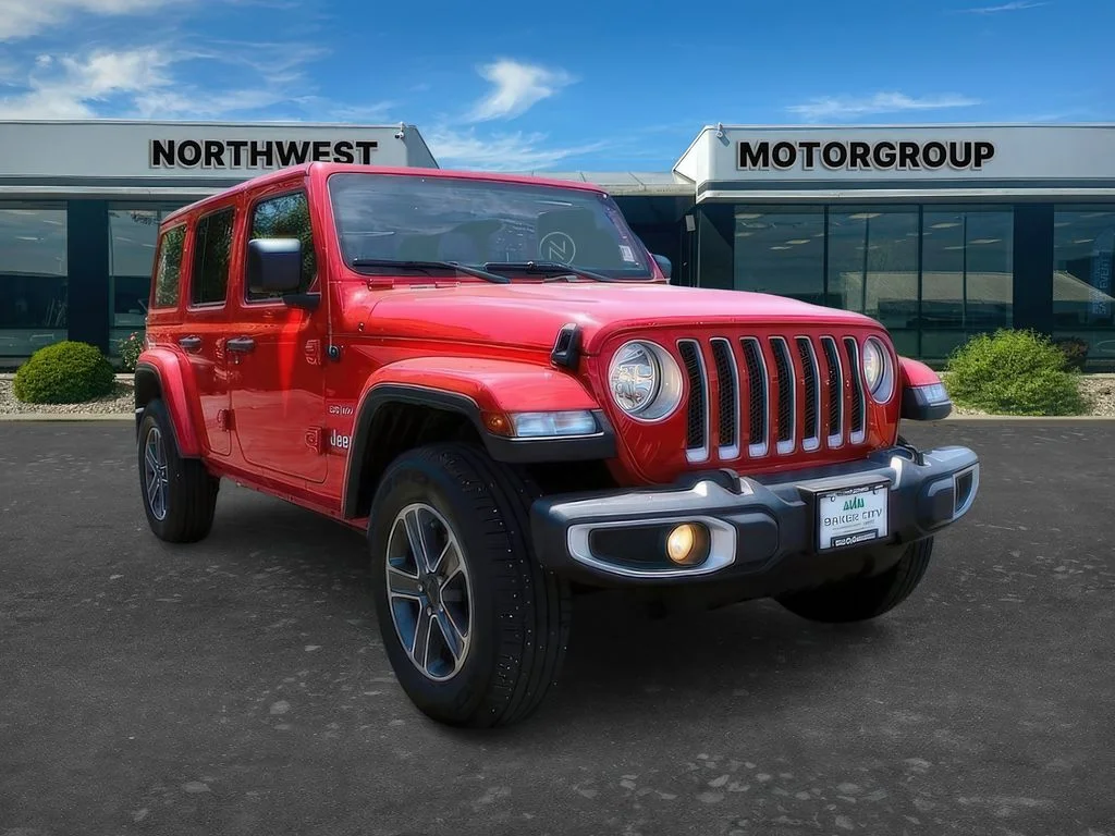 Used 2023 Firecracker Red Jeep Sahara image 1