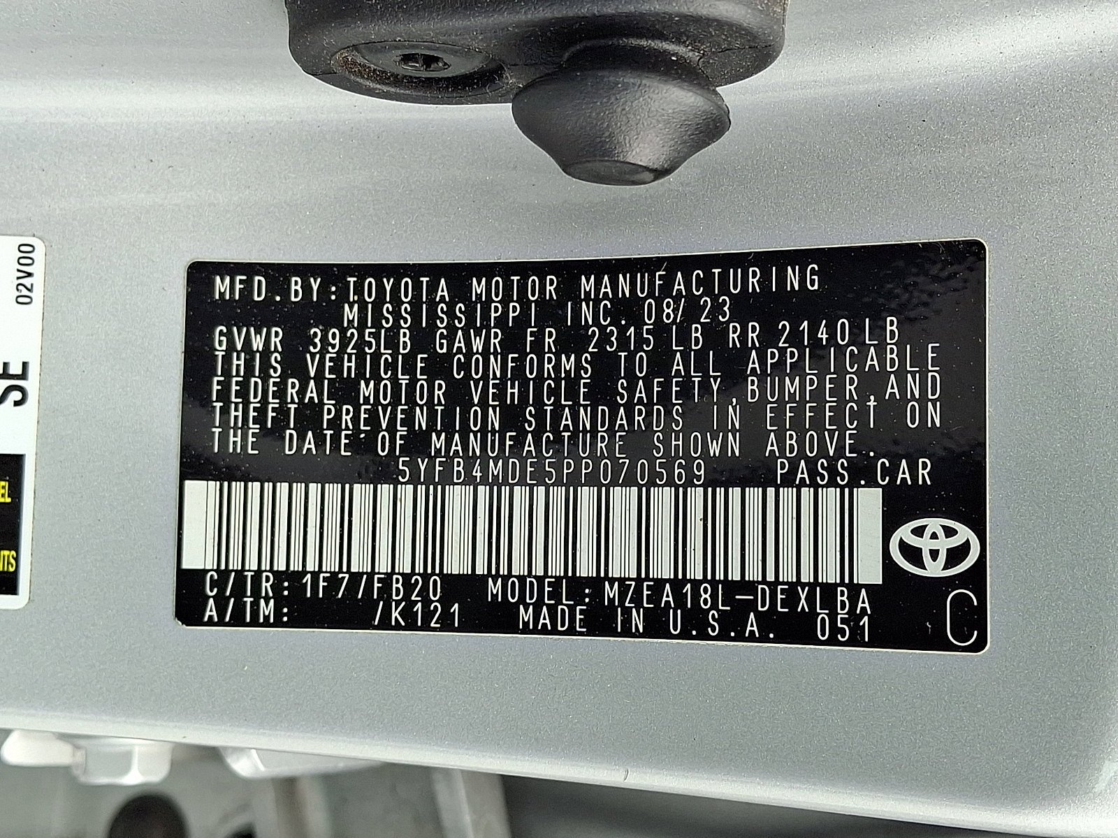 Used 2023 Classic Silver Metallic Toyota LE image 26