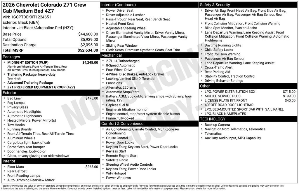 New 2026 Black Chevrolet Z71 image 16