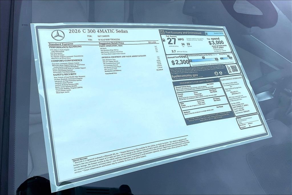 New 2026 Black Mercedes-Benz C 300 image 12