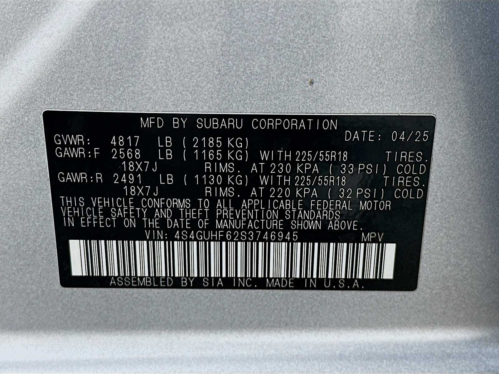 Certified Used 2025 Ice Silver Metallic Subaru Sport image 29