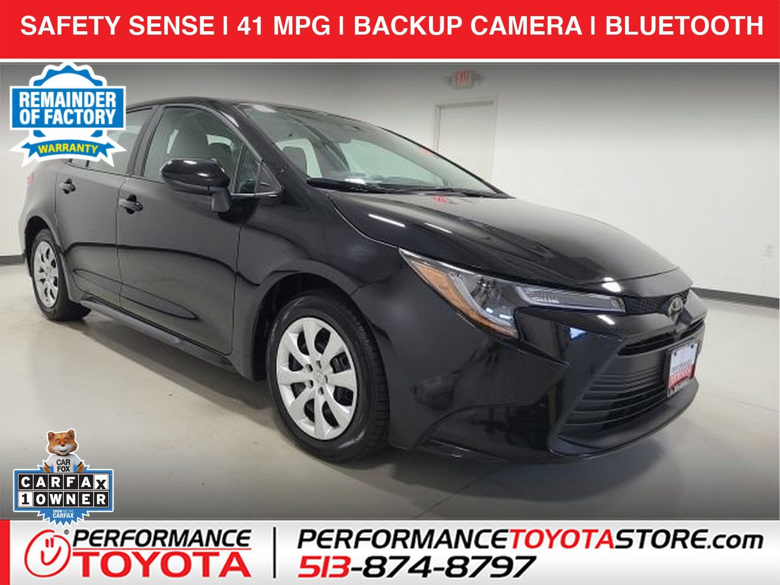 Used 2024 Midnight Black Metallic Toyota LE image 1