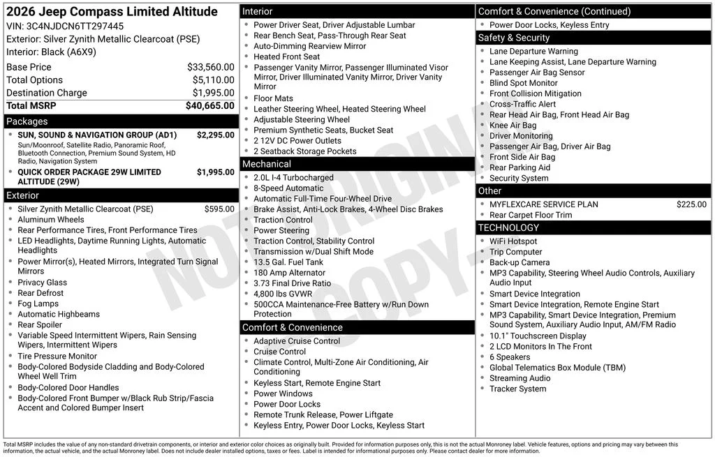New 2026 Silver Zynith Metallic Clear-Coat Exterior Paint Jeep Limited image 9