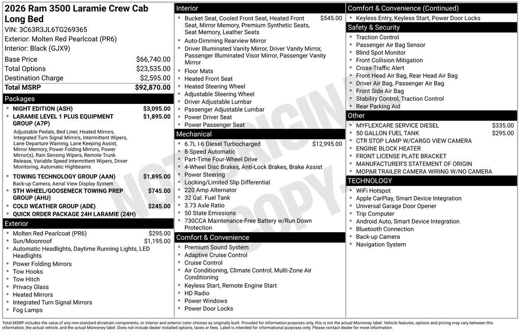 New 2026 Molten Red Pearl-Coat Exterior Paint RAM LARAMIE image 48