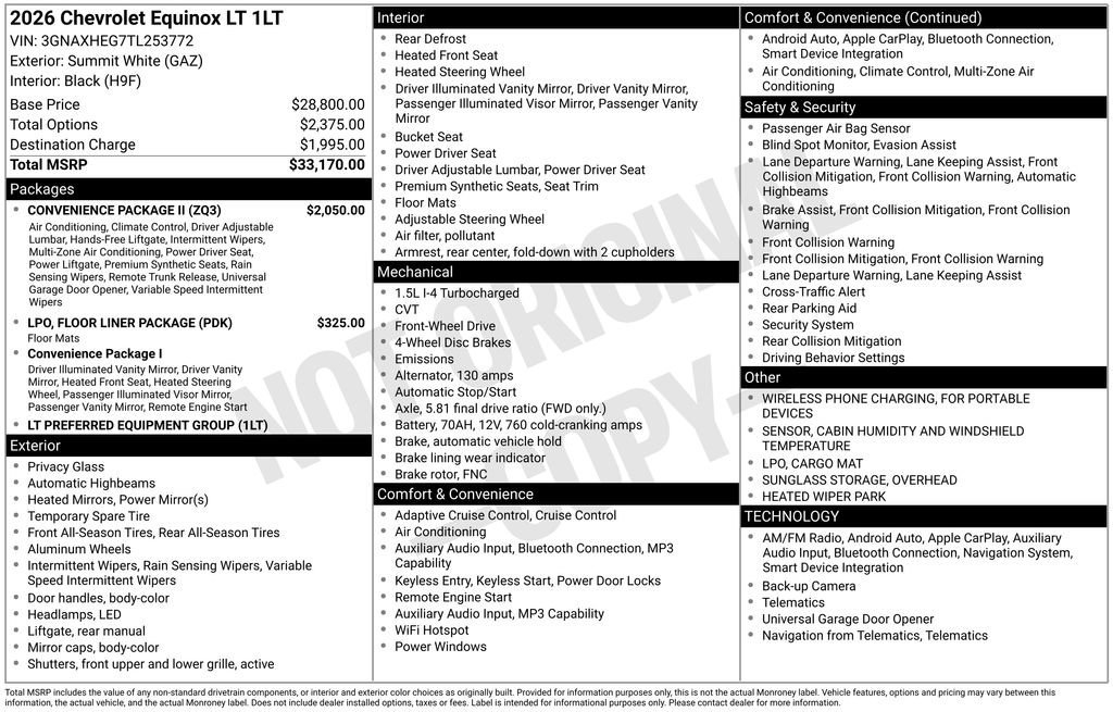 2026 Chevrolet Equinox LT 1.5T's photo