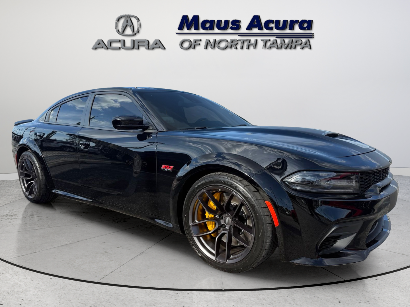 Used 2021 Pitch Black Clearcoat Dodge R/T Scat Pack Widebody image 1
