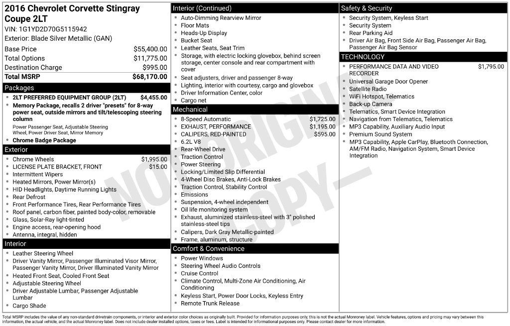 Used 2016 Silver Chevrolet Stingray image 8