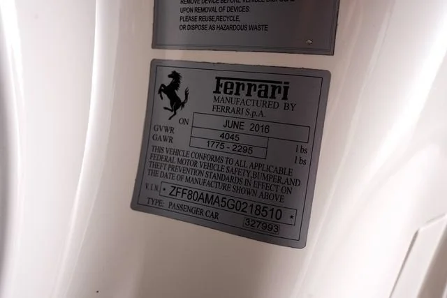 Certified Used 2016 Bianco Avus Ferrari  image 65