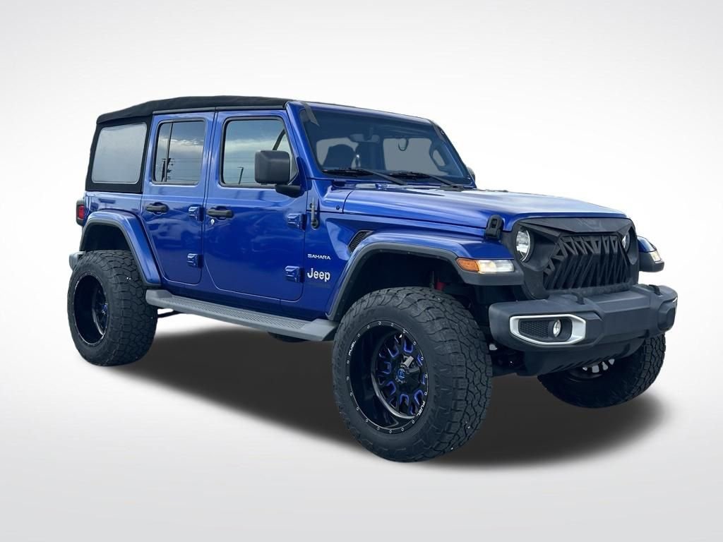 Used 2020 Blue Jeep Unlimited Sahara image 9