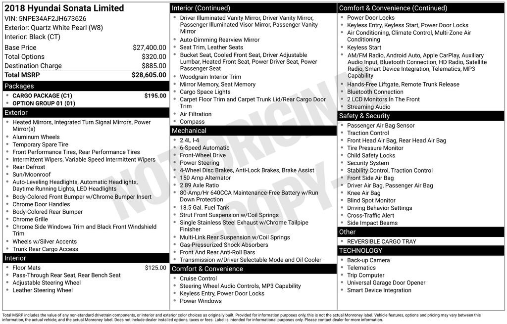 Certified Used 2018 White Hyundai Limited image 3