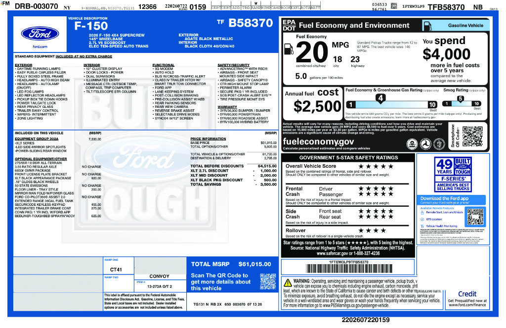 New 2026 Agate Black Metallic Ford XLT image 25