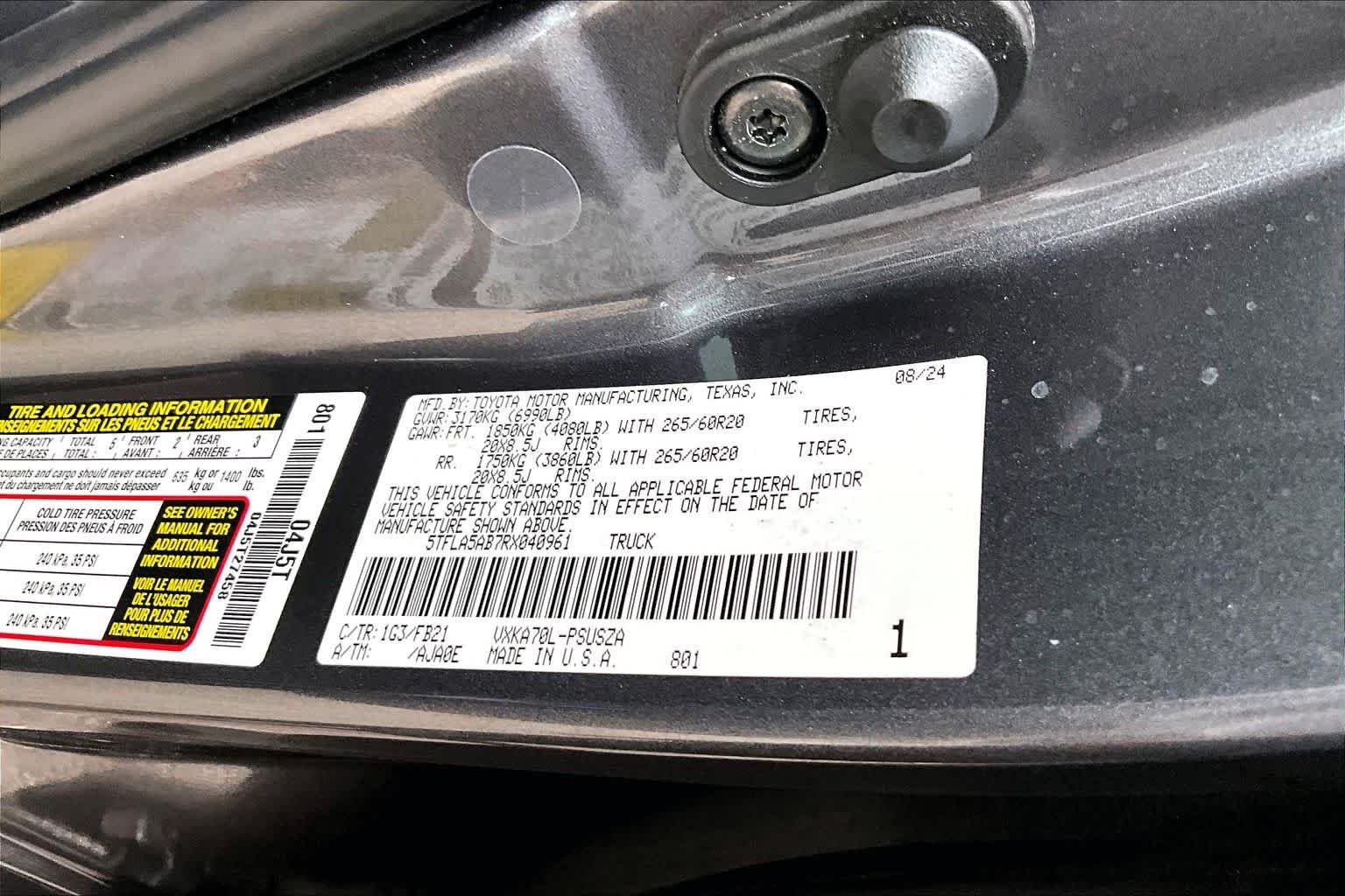 Used 2024 Magnetic Gray Metallic Toyota SR5 image 35