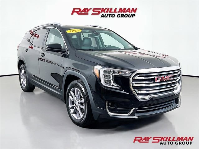Used 2022 Ebony Twilight Metallic GMC SLT image 1