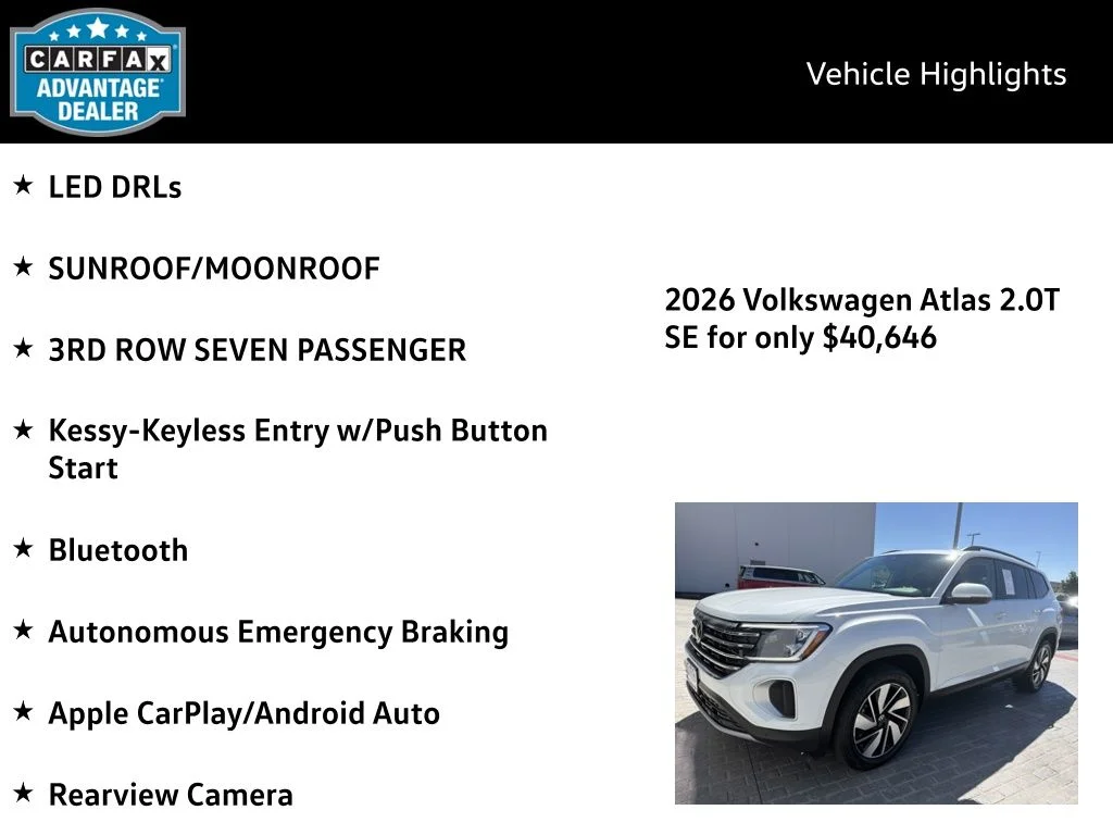 Certified Used 2026 White Volkswagen 2.0T SE w/Technology image 4