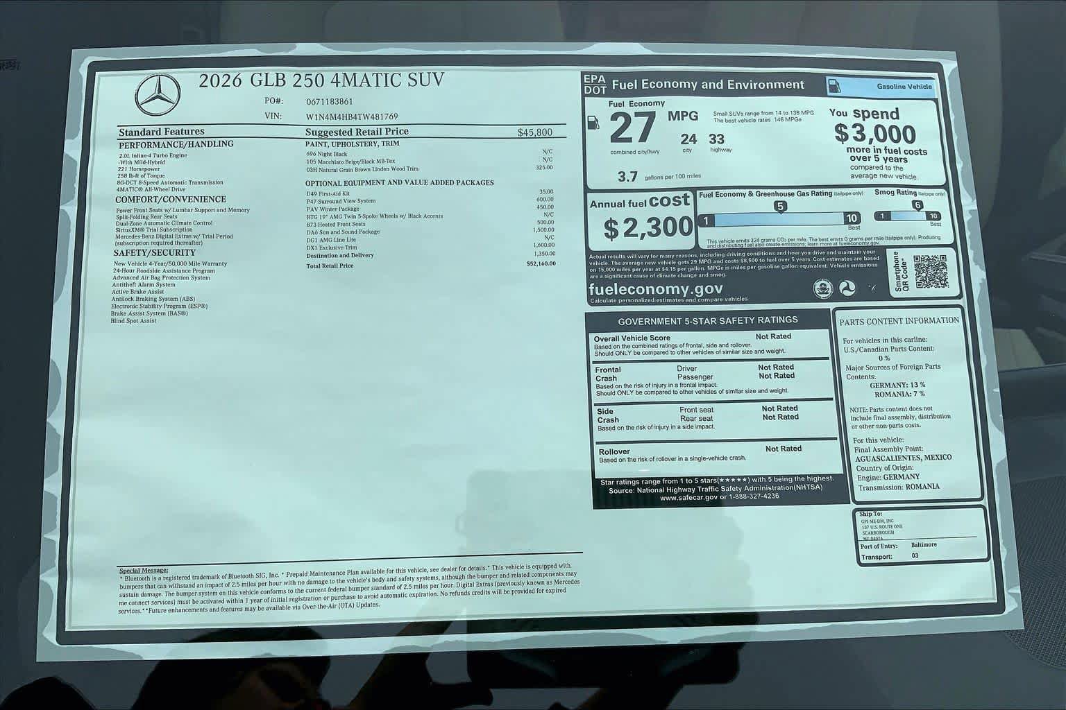 New 2026 Night Black Mercedes-Benz GLB 250 image 26