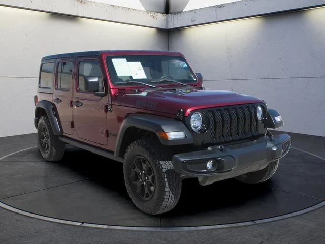 Used 2021 Snazzberry Pearlcoat Jeep Unlimited Willys image 2