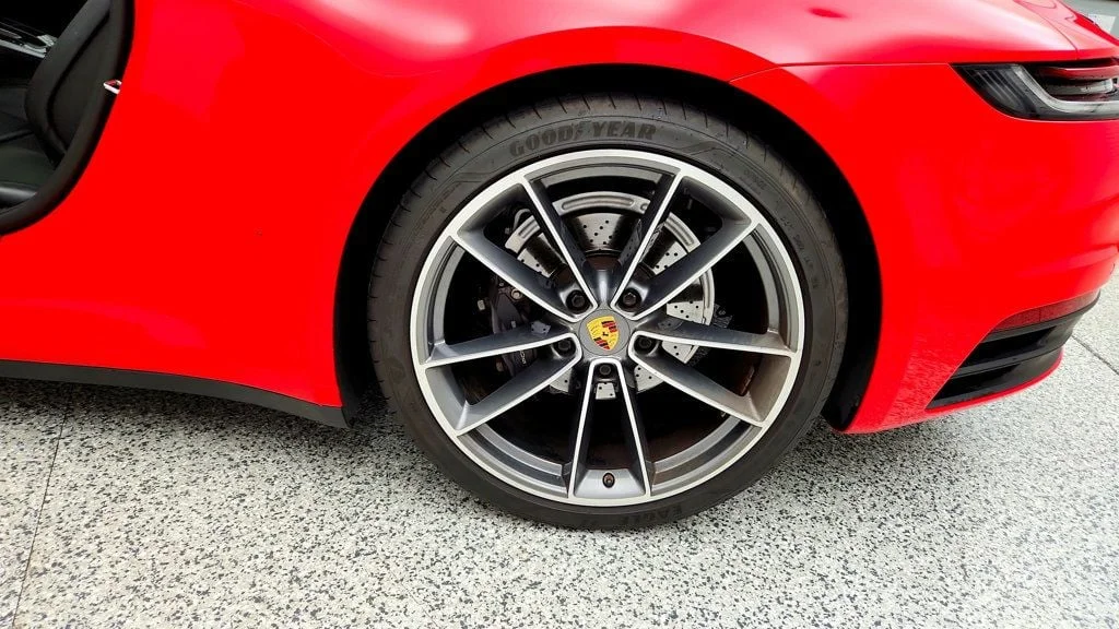 Used 2020 Guards Red Porsche Carrera Coupe w/ Classic Wheels, Bose Audio, LCA & Cooled Seats image 9