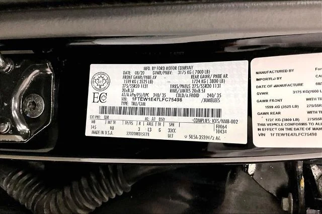 Certified Used 2020 Agate Black Metallic Ford Lariat image 54
