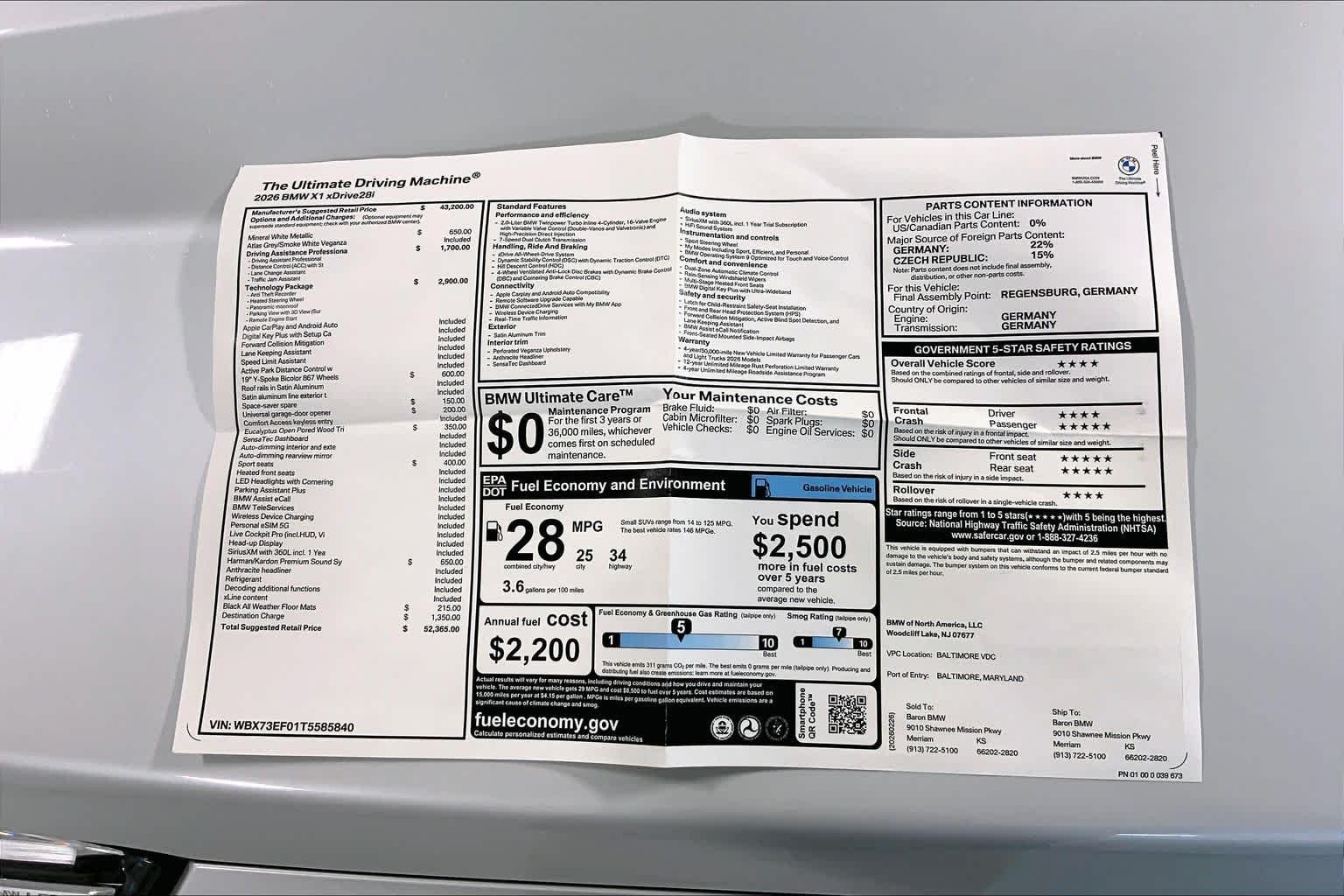 New 2026 Mineral White Metallic BMW xDrive28i image 22
