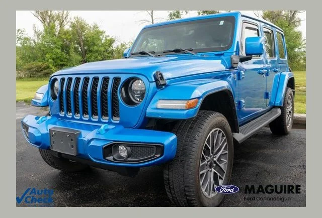 Used 2023 Hydro Blue Pearl Coat Jeep Sahara 4xe image 1