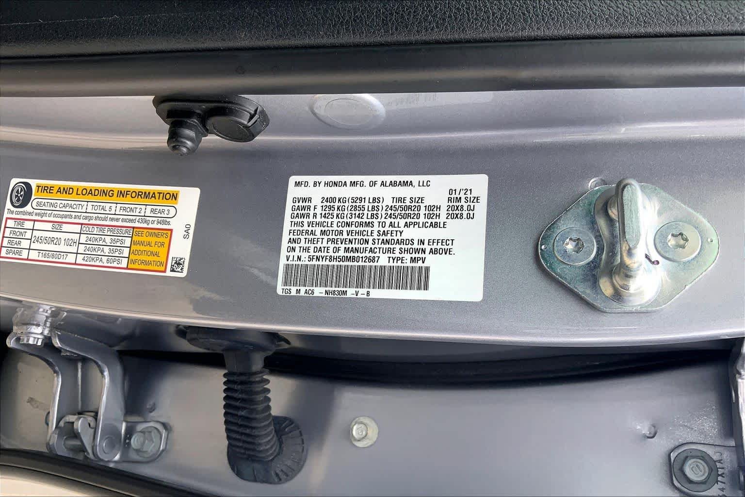 Used 2021 Lunar Silver Metallic Honda EX-L image 34
