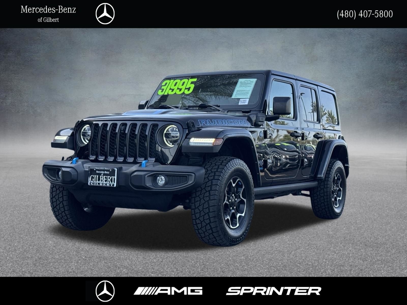 Used 2022 Black Jeep Unlimited Rubicon 4xe image 1