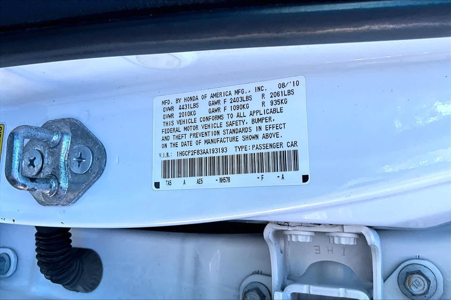 Used 2010 Taffeta White Honda EX-L image 32