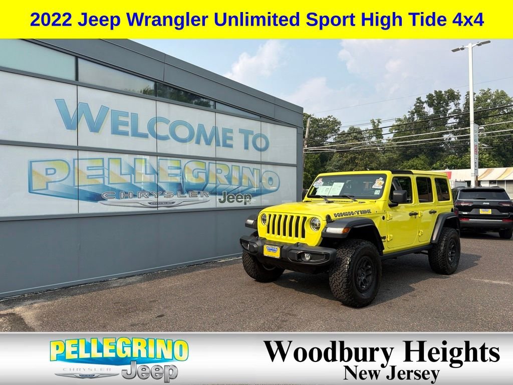 Certified Used 2022 Yellow Jeep Unlimited High Tide image 1