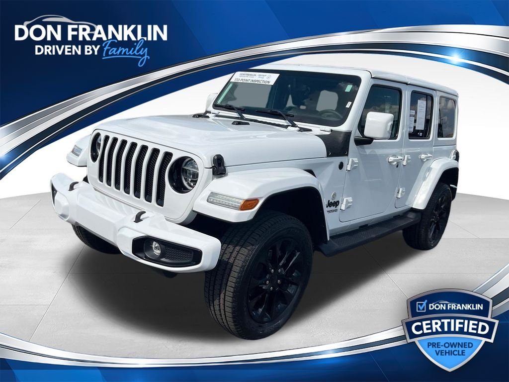Used 2022 White Jeep Unlimited Sahara High Altitude image 1