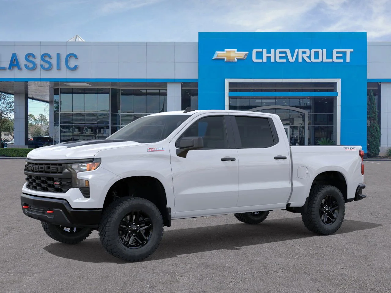 2026 Chevrolet Silverado 1500 Custom Trail Boss White at Classic Elite Chevrolet Sugar Land