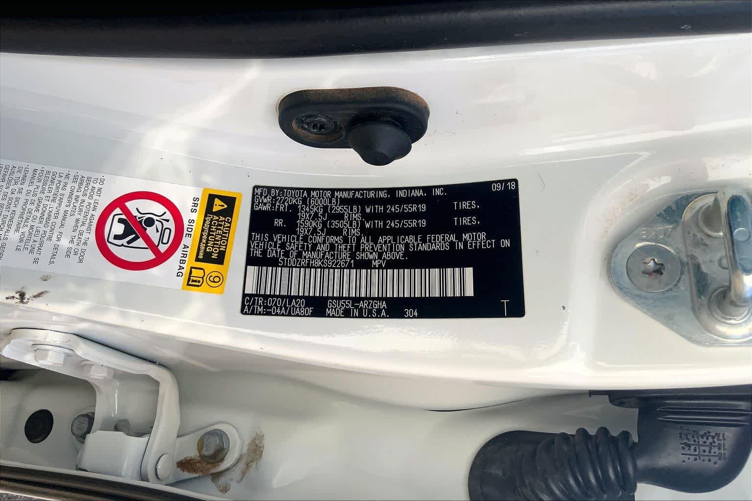 Used 2019 Blizzard Pearl Toyota Limited image 37