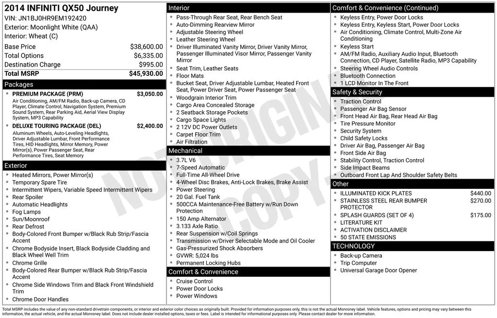 Used 2014 White INFINITI Journey image 4