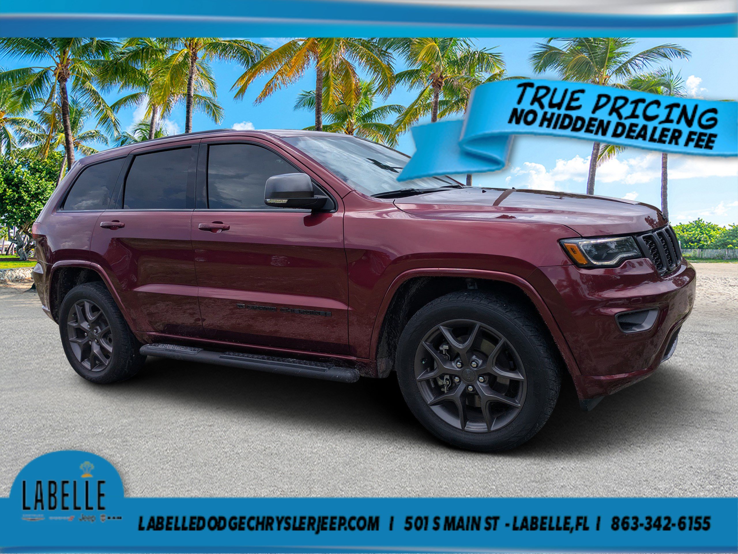 Used 2021 Velvet Red Pearlcoat Jeep 80th Anniversary image 1