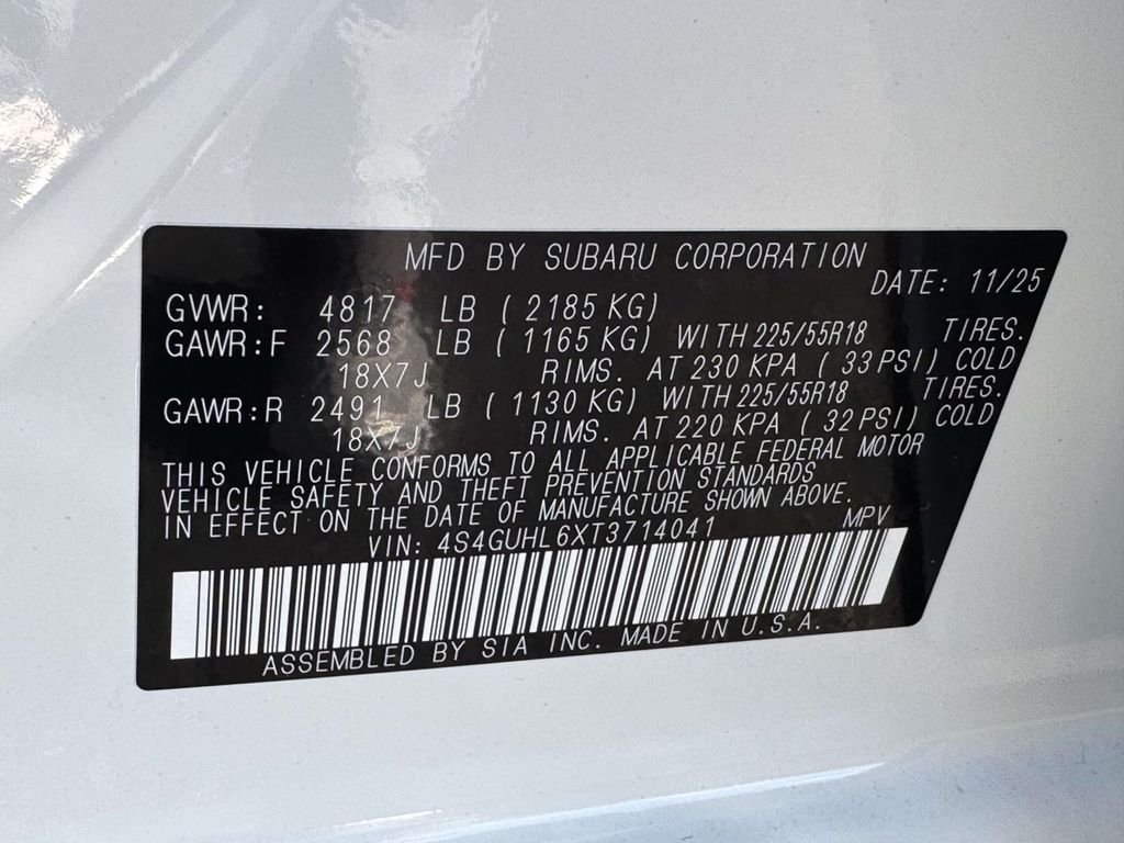 New 2026 CRYSTAL WHITE PEARL Subaru Limited image 25