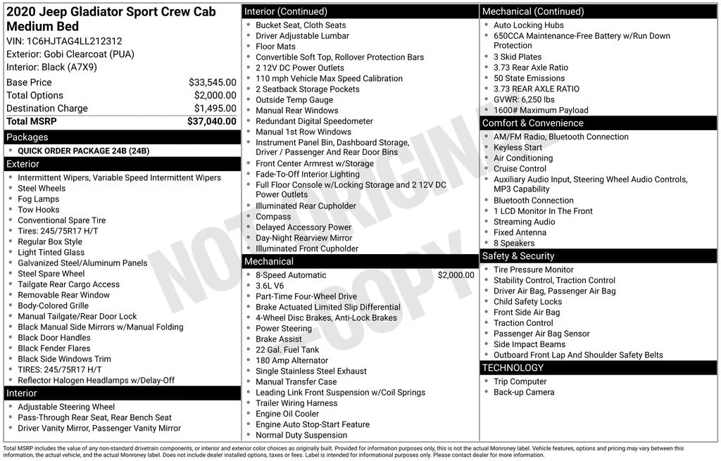 Certified Used 2020 Beige Jeep Sport image 10