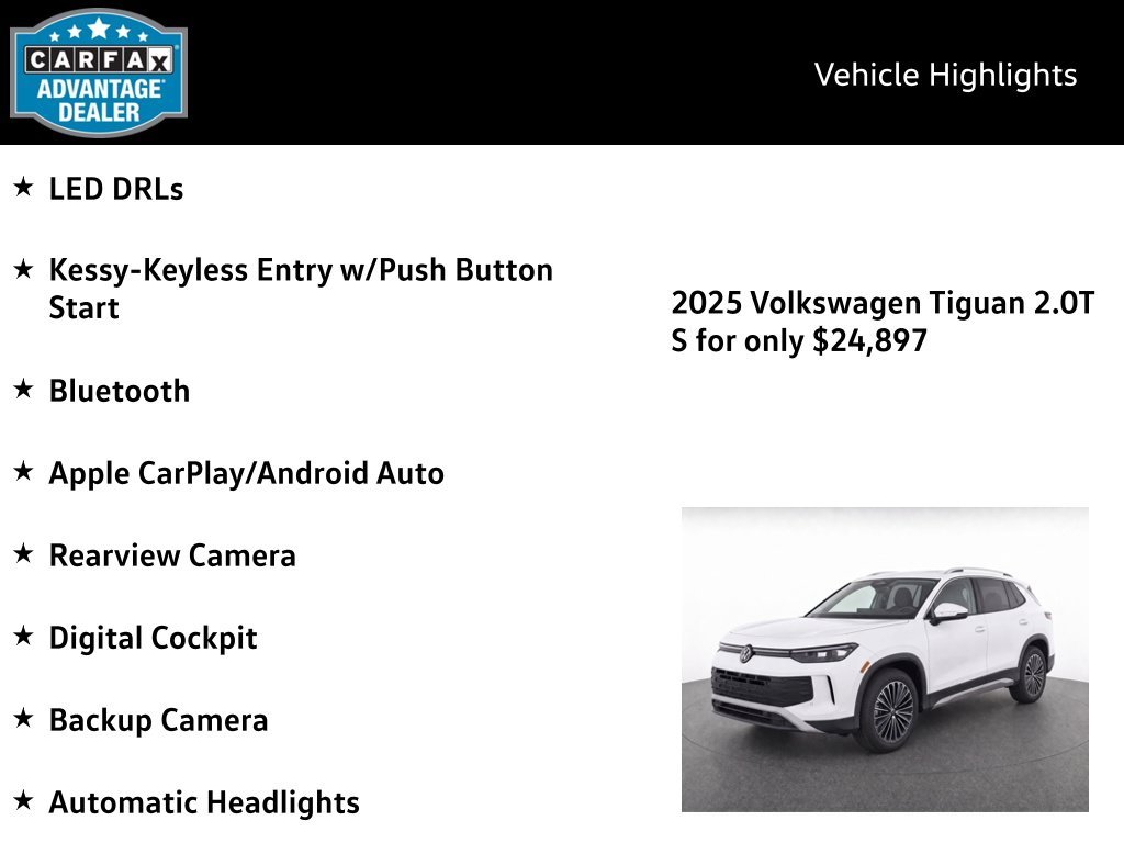 Certified Used 2025 Pure White Volkswagen 2.0T S image 4