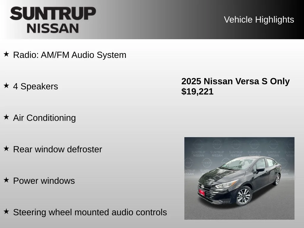 2025 Nissan Versa Sedan S - Photo 8