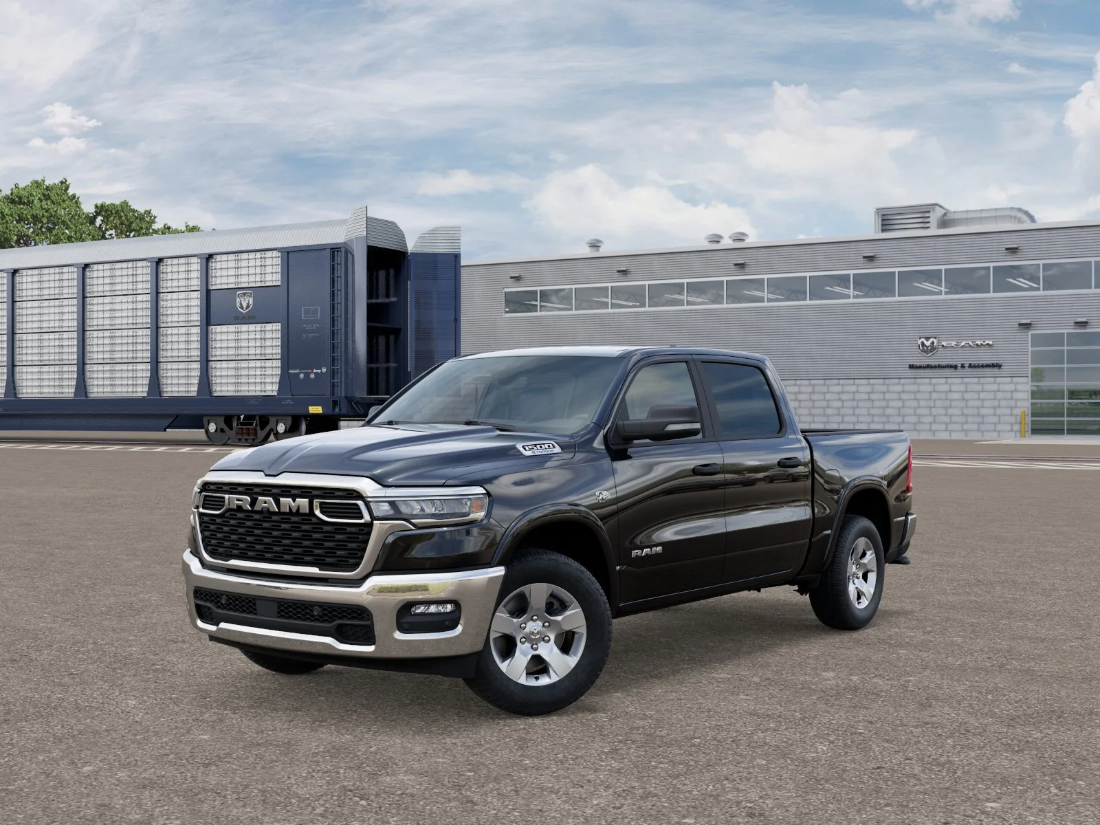 New 2026 Diamond Black Crystal Pearl-Coat Exterior Paint RAM Big Horn image 1