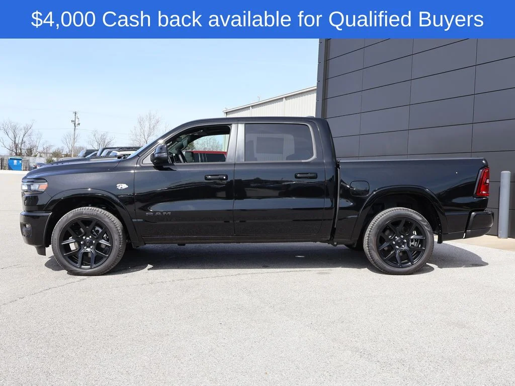 New 2026 Diamond Black Crystal Pearl-Coat Exterior Paint RAM Laramie image 2