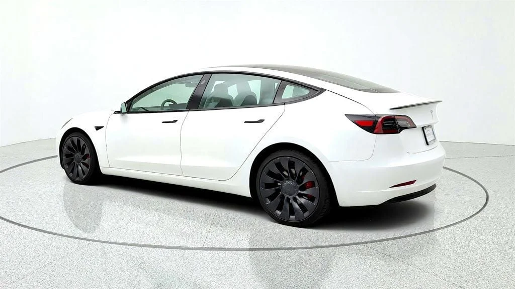 Used 2023 Pearl White Multi-Coat Tesla Performance AWD w/ White & Black Premium Interior image 7
