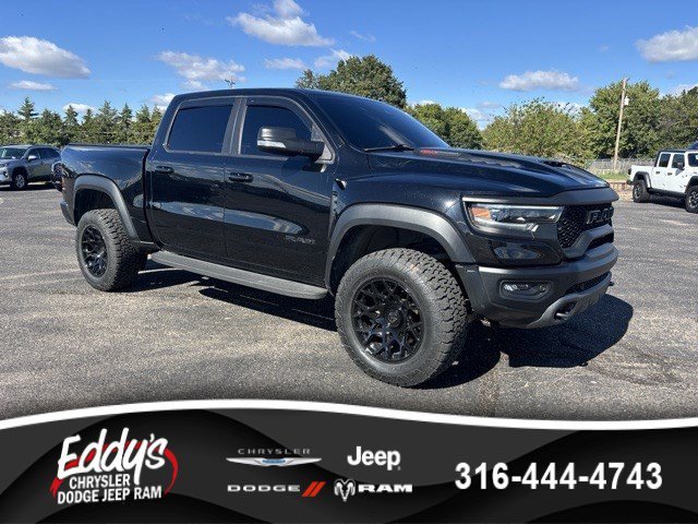 Used 2021 Diamond Black Crystal Pearlcoat Ram TRX image 1