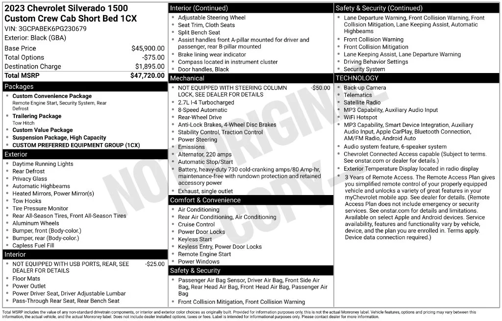 Used 2023 Black Chevrolet Custom image 5