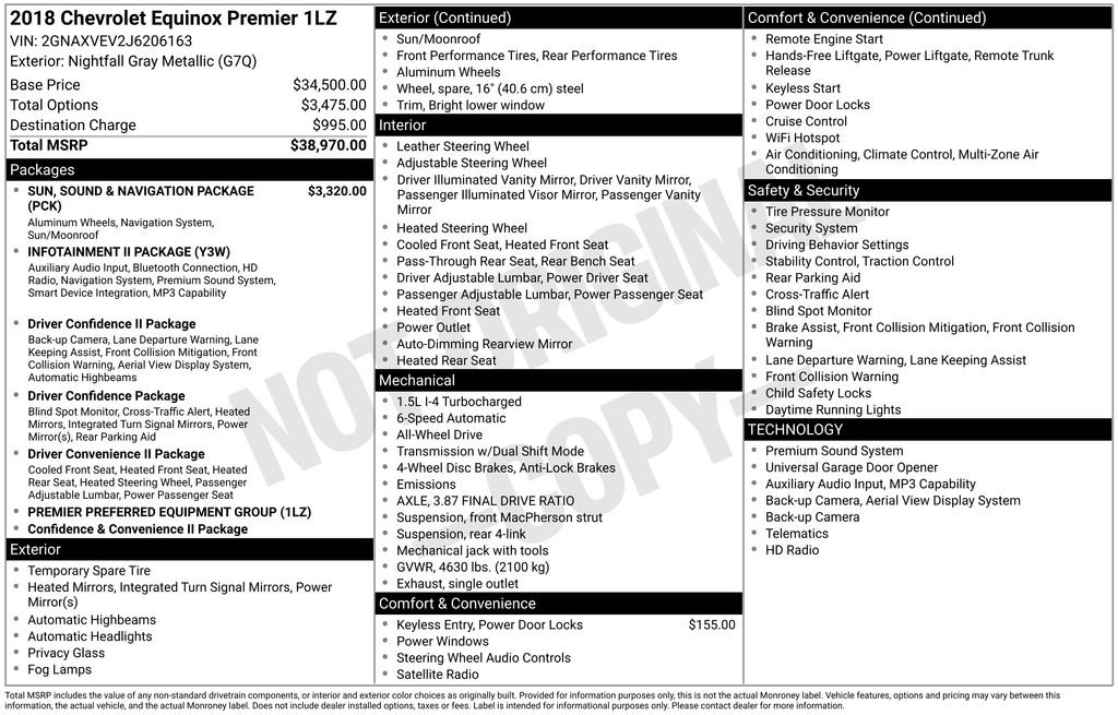 Used 2018 Gray Chevrolet Premier image 9