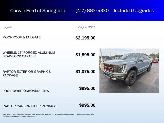 Used 2023 Azure Gray Metallic Ford Raptor image 6